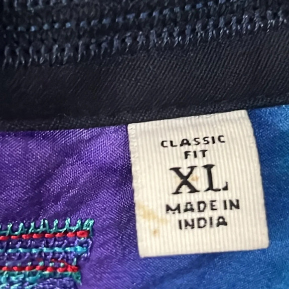 Robert Graham Mens Embroidered Button Down Navy Blue Black 100% Cotton Size XL - Picture 3 of 10